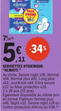 Aanbieding: Serviettes hygienique