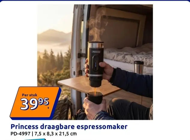Aanbieding: Princess draagbare espressomaker