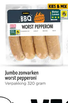 Aanbieding: Jumbo zonvarken worst pepperoni
