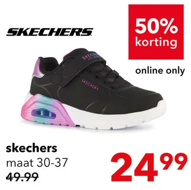 Aanbieding: Skechers Uno Lite 2.0 meisjes sneakers zwart roze