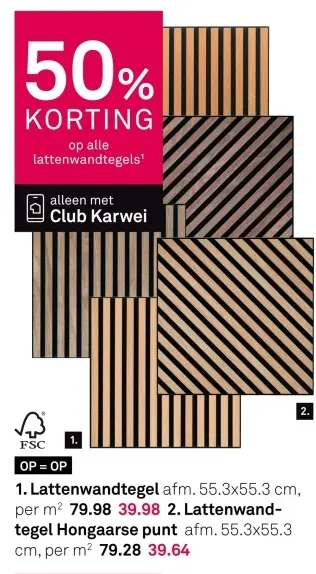 Aanbieding: Lattenwandtegel (Hongaarse punt)