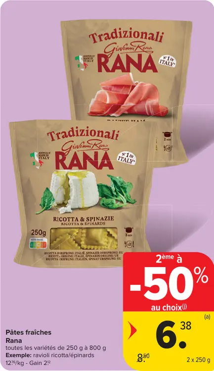 Offre: Rana Ravioli ricotta/épinards