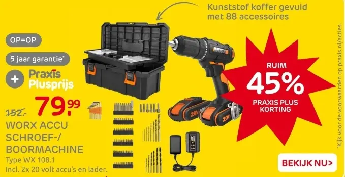 Aanbieding: Accu schroef-/ boormachine