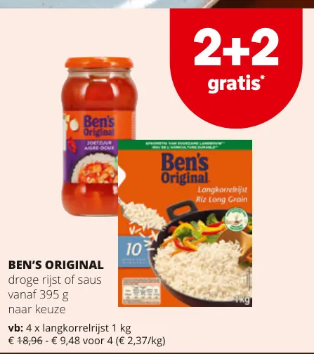 Promotie: Droge rijst of saus