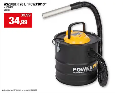 Promotie: Powerplus POWX3013 aszuiger 1600W 20l