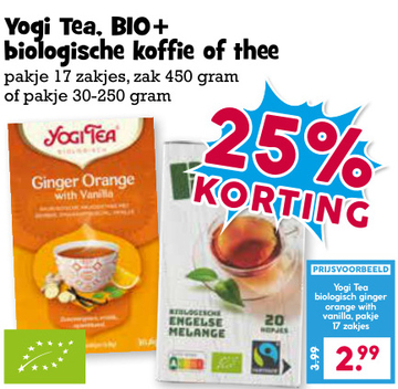 Aanbieding: Yogi Tea, BIO+ biologische koffie of thee