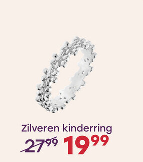 Aanbieding: Zilveren kinderring bloemen