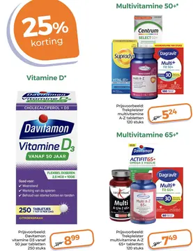 Aanbieding: Diverse vitaminen 50+ of 65+