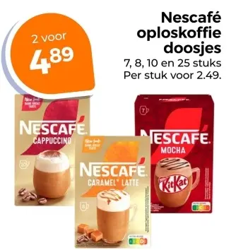 Aanbieding: Nescafé oploskoffie doosjes