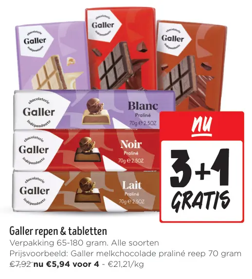 Aanbieding: Galler repen & tabletten