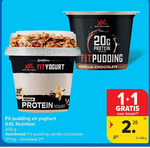 Aanbieding: Fit pudding en yoghurt