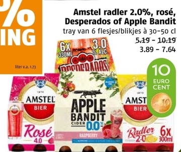 Aanbieding: Amstel radler 2.0 %, rosé, Desperados of Apple Bandit