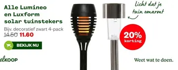 Aanbieding: Alle Lumineo en Luxform solar tuinstekers