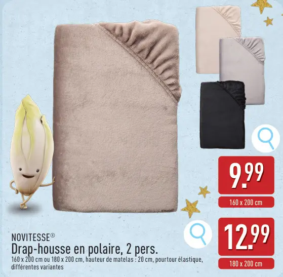 Offre: Drap-housse en polaire, 2 pers.