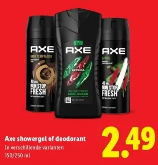 Aanbieding: Axe showergel of deodorant