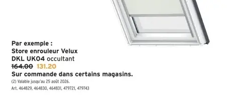 Offre: Store enrouleur Velux DKL UK04 occultant
