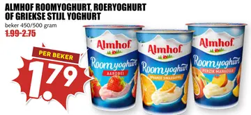Aanbieding: Almhof roomyoghurt, roeryoghurt of griekse stijl yoghurt