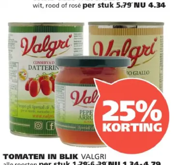Aanbieding: Tomaten in blik VALGRI