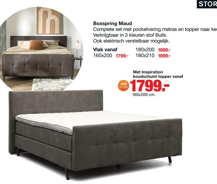 Aanbieding: Boxspring Maud vlak