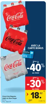 Offre: Coca-Cola Regular, Light ou Zero Sugar