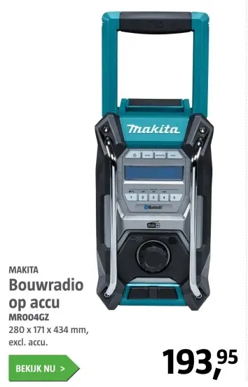 Aanbieding: Bouwradio op accu