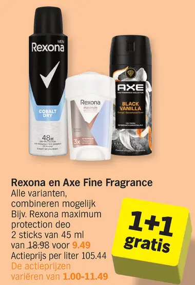 Promotie: Rexona en Axe Fine Fragrance