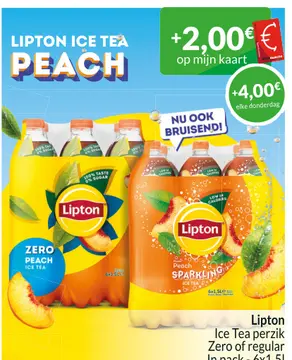 Aanbieding: Lipton Ice Tea perzik Zero of regular