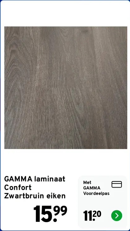 Aanbieding: GAMMA Laminaat Confort Zwartbruin eiken