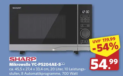Aanbieding: Mikrowelle YC-PS204AE-S