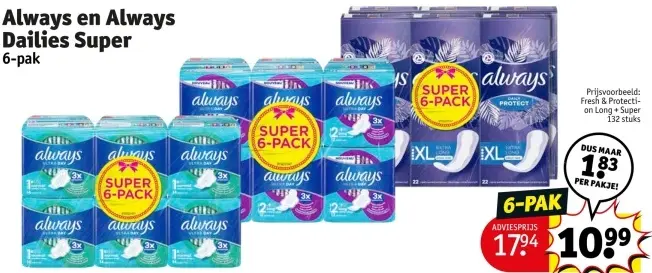 Promotie: Always en Always Dailies Super