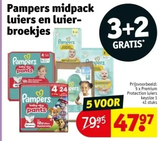 Promotie: Pampers midpack luiers en luierbroekjes