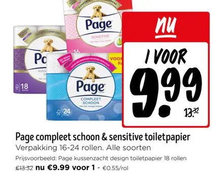 Promotie: Page compleet schoon & sensitive toiletpapier