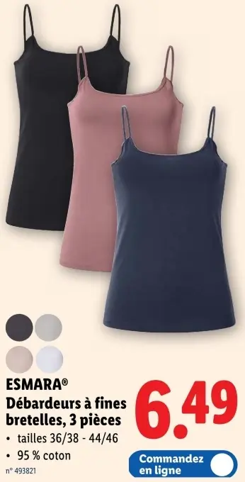 Offre: Débardeurs à fines bretelles