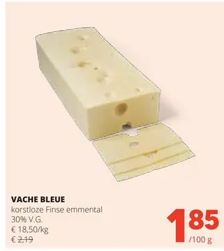 Aanbieding: VACHE BLEUE korstloze Finse emmental