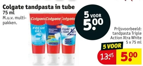 Aanbieding: tandpasta in tube