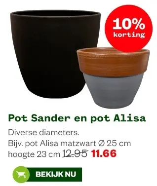 Aanbieding: Pot Sander en pot Alisa