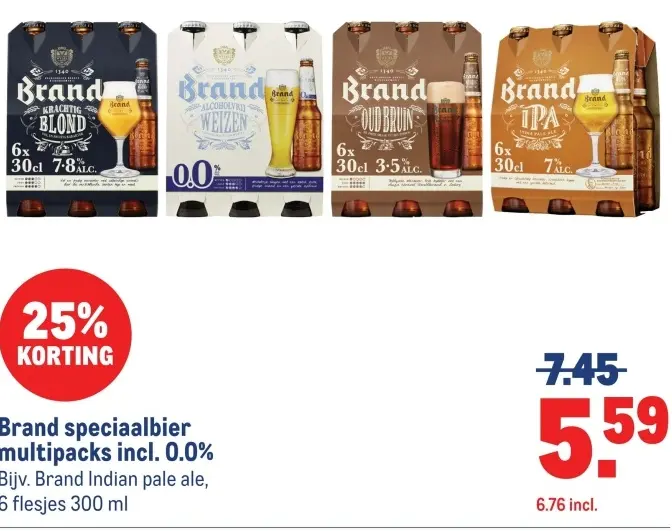 Aanbieding: Brand speciaalbier multipacks incl. 0.0%