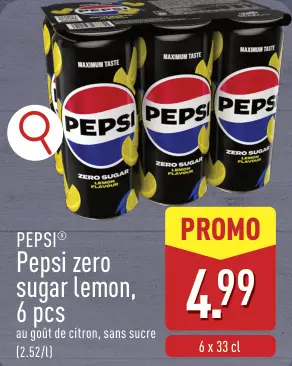 Offre: Pepsi zero sugar lemon