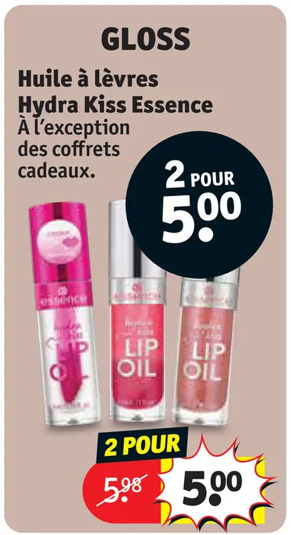 Offre: Huile à lèvres Hydra Kiss