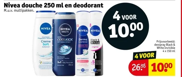 Aanbieding: Nivea douche en deodorant