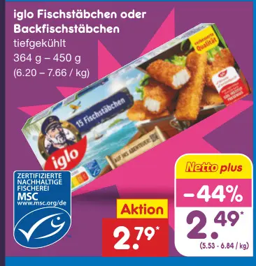 Aanbieding: Fischstäbchen oder Backfischstäbchen