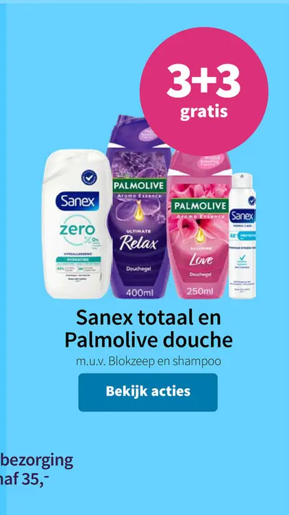 Promotie: Sanex totaal en Palmolive douche