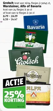 Aanbieding: Grolsch, Warsteiner, Alfa of Bavaria