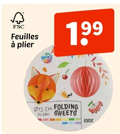 Offre: Feuilles à plier