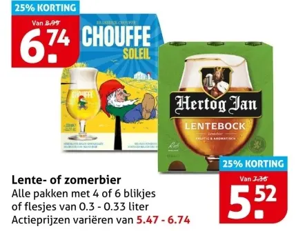 Aanbieding: Lente- of zomerbier