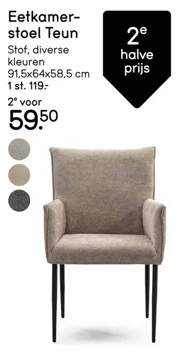 Aanbieding: Eetkamerstoel Teun