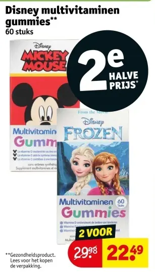 Aanbieding: Disney multivitaminen gummies