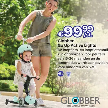 Aanbieding: Globber Go Up Active Lights Mint