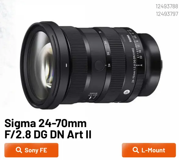Promotie: 24-70mm F/2.8 DG DN Art II