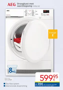 Aanbieding: AEG Droogkast met warmtepomp